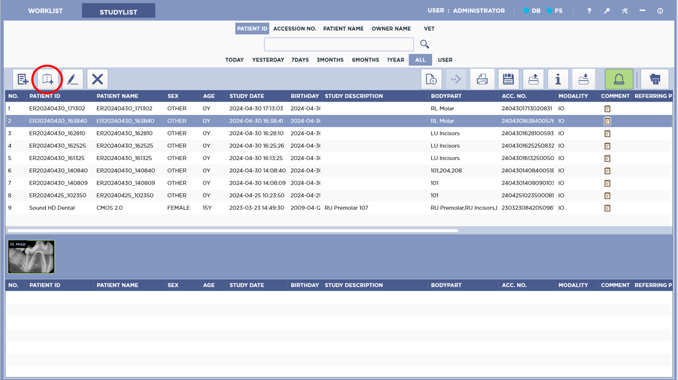 Add Study to Existing Patient